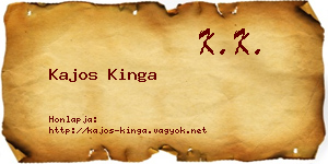Kajos Kinga névjegykártya